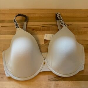 Natori Pure Luxe Underwire Bra 32DDD Samba Beige Gray Lace Strap Detail‎ NWT